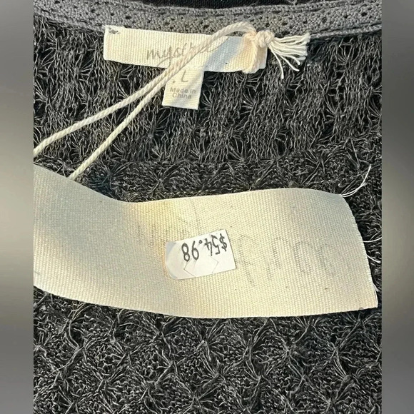 Mystree size L NWT pull-over sheer blouse with 3/4 sleeves w/elastic at cuff - Picture 9 of 10
